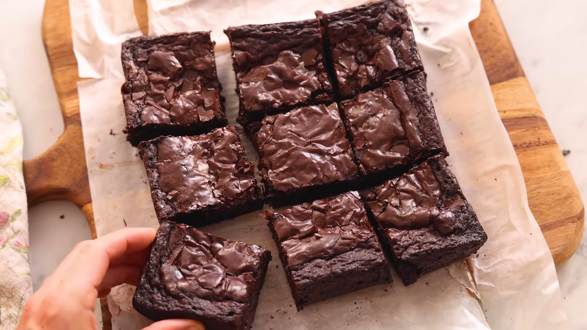Top view of brownies